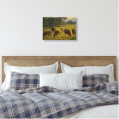 Schapen in een Landelijk Landschap (door Rosa Bonh Canvas Afdruk (Insitu (Slaapkamer))