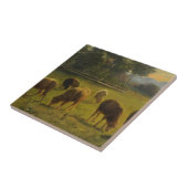 Schapen in een landelijk landschap (Frans Boerderi Tegeltje (Zijkant)