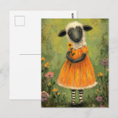Schapen in een Oranje jurk Briefkaart (Voorkant / Achterkant)