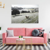 Schapen in een vorstvallei canvas afdruk (Insitu (Woonkamer))
