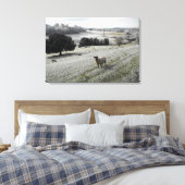 Schapen in een vorstvallei canvas afdruk (Insitu (Slaapkamer))