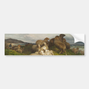 Schapen in een weide (door August Friedrich Schenc Bumpersticker