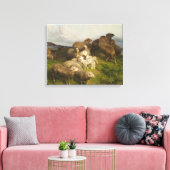 Schapen in een weide (door August Friedrich Schenc Canvas Afdruk (Insitu (Woonkamer))