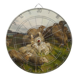 Schapen in een weide (door August Friedrich Schenc Dartbord