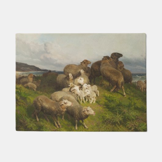 Schapen in een weide (door August Friedrich Schenc Deurmat (Voorkant)