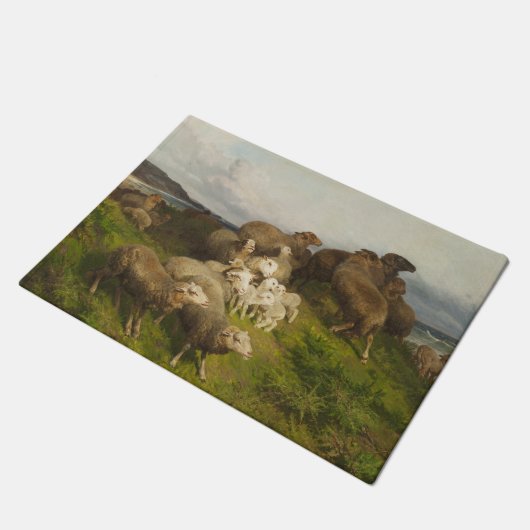 Schapen in een weide (door August Friedrich Schenc Deurmat (Schuin)