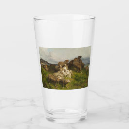Schapen in een weide (door August Friedrich Schenc Glas
