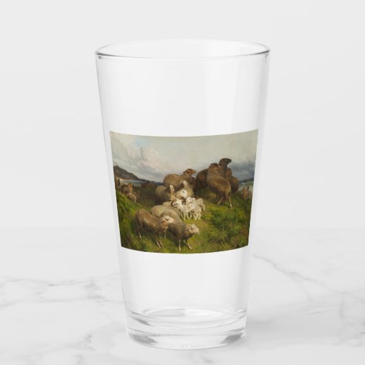 Schapen in een weide (door August Friedrich Schenc Glas (Voorkant)