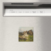 Schapen in een weide (door August Friedrich Schenc Magneet (Insitu (Vaatwasser))