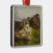 Schapen in een weide (door August Friedrich Schenc Metalen Ornament (Rechts)