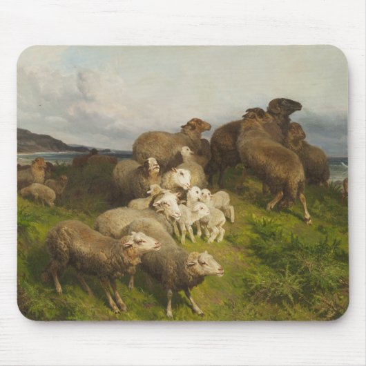 Schapen in een weide (door August Friedrich Schenc Muismat (Voorkant)