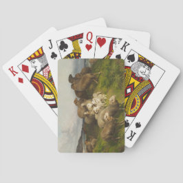 Schapen in een weide (door August Friedrich Schenc Pokerkaarten