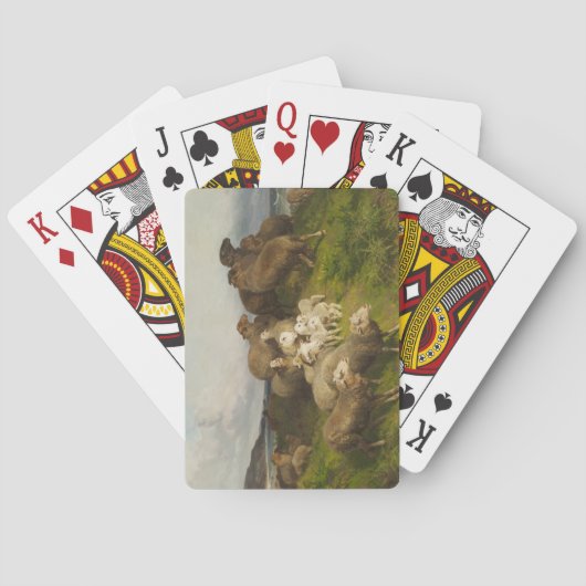 Schapen in een weide (door August Friedrich Schenc Pokerkaarten (Achterkant)