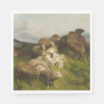 Schapen in een weide (door August Friedrich Schenc