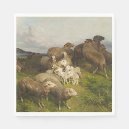 Schapen in een weide (door August Friedrich Schenc Servet