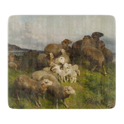 Schapen in een weide (door August Friedrich Schenc Snijplank (Voorkant)