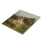Schapen in een weide (door August Friedrich Schenc Tegeltje (Zijkant)