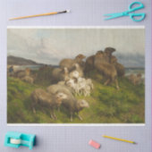 Schapen in een weide (door August Friedrich Schenc Tissuepapier (Craft)