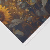 Schapen in een zonnebloem Veld Schilderij Decoupag Tissuepapier (Detail)