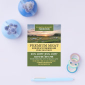 Schapen in het veld, boer en slager Adverteren Flyer (Enkel)