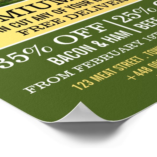 Schapen in het veld, boer en slager Adverteren Poster (Hoek)