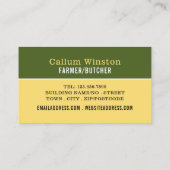 Schapen in het veld, boer en slager visitekaartje (Achterkant)