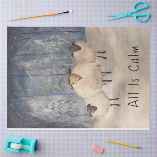 Schapen in het winterbosweefselpapier tissuepapier (Craft)