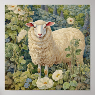 Schapen in Meadow Schilderen Poster
