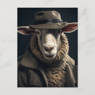 Schapen in menselijke kleren briefkaart