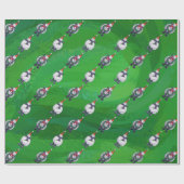 Schapen in Santa Hat op groen Cadeaupapier (Vlak)