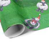 Schapen in Santa Hat op groen Cadeaupapier (Rol Hoek)