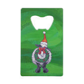Schapen in Santa Hat op groen Creditkaart Flessenopener (Achterkant)