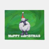 Schapen in Santa Hat op groen Deurmat (Voorkant)