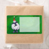 Schapen in Santa Hat op groen Etiket (Insitu)
