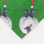 Schapen in Santa Hat op groen Fleece Deken (Hoek)