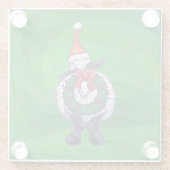Schapen in Santa Hat op groen Glazen Onderzetter (Achterkant)