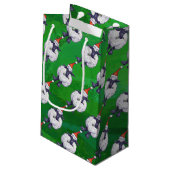 Schapen in Santa Hat op groen Klein Cadeauzakje (Achterkant Gekanteld)