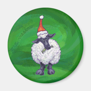 Schapen in Santa Hat op groen Magneet