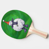 Schapen in Santa Hat op groen Tafeltennisbatje (Zijkant)