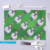 Schapen in Santa Hat op groen Tissuepapier (Craft)