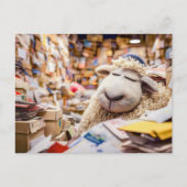 Schapen in slaap in post-kantoor illustratie feestdagenkaart (Voorkant)