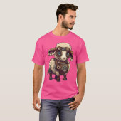 Schapen in Steampunk Mechanical Gear Vibrant Sheep T-shirt (Voorkant volledig)