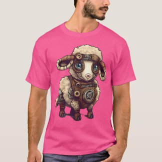 Schapen in Steampunk Mechanical Gear Vibrant Sheep T-shirt