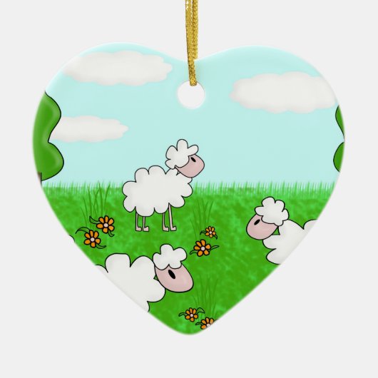 Schapen Keramisch Ornament (Voorkant)