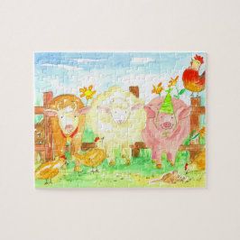 Schapen Kinderen Koe Legpuzzel