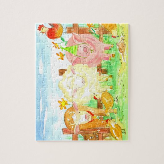 Schapen Kinderen Koe Legpuzzel (Verticaal)