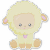 Schapen, kleine schapen, Baby schapen, gele schape Sticker (Voorkant)