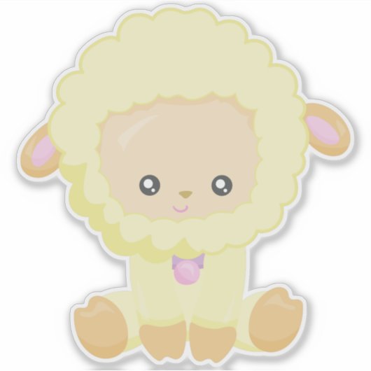 Schapen, kleine schapen, Baby schapen, gele schape Sticker (Voorkant)
