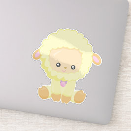 Schapen, kleine schapen, Baby schapen, gele schape Sticker