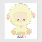 Schapen, kleine schapen, Baby schapen, gele schape Sticker (Vel)
